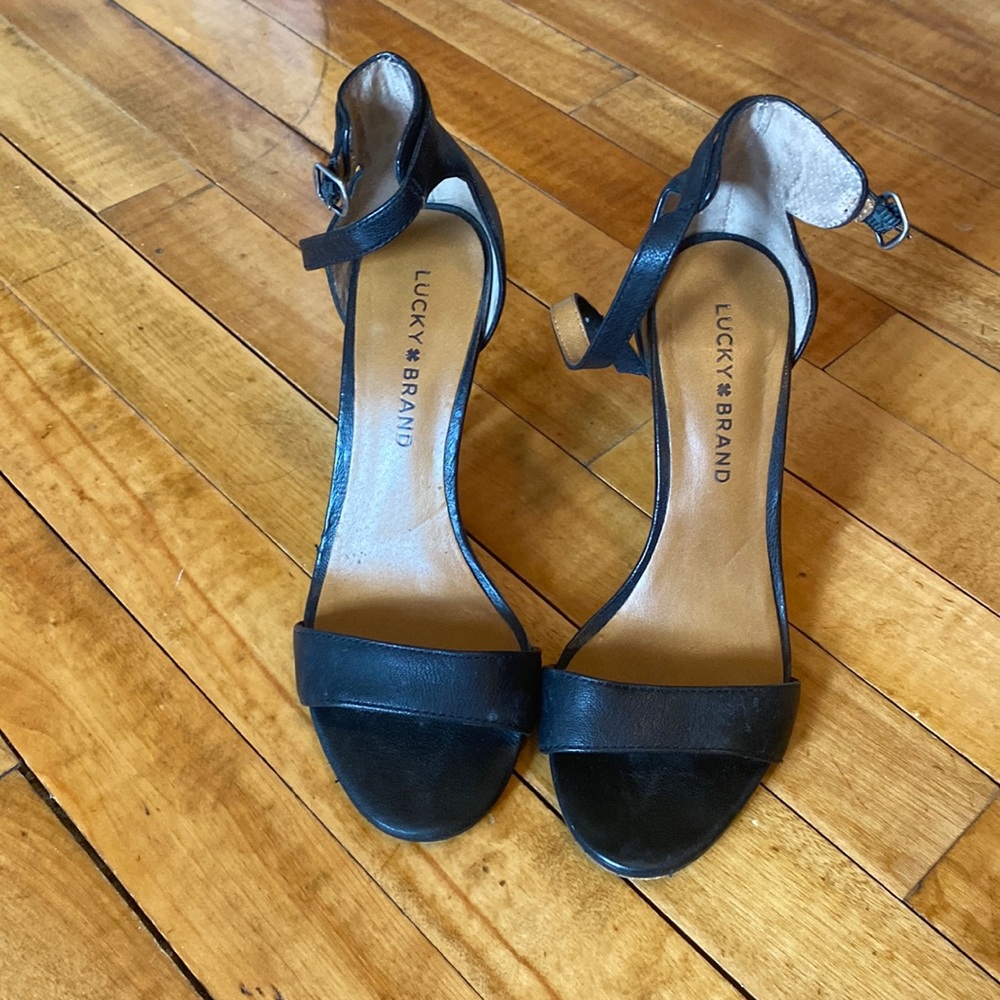 Lucky brand leather black heels